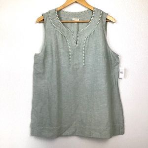 NWT Talbots Linen Light Blue Sleeveless Si…